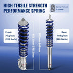 Set of 4 Coilover Shock Absorbers Struts for VW Golf MK2 MK3 (1985–2000)