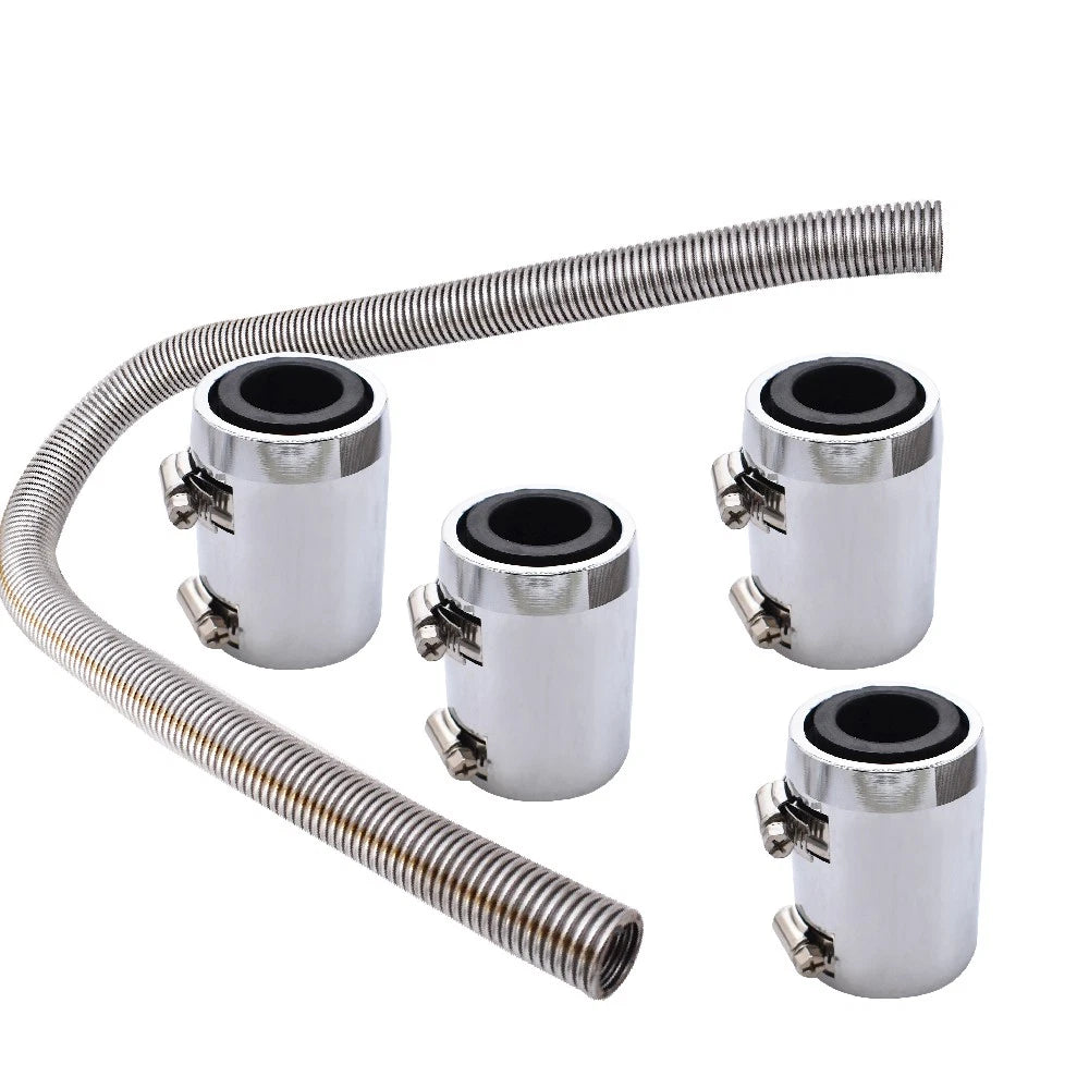 Set of 48" Stainless Steel Radiator Coolant Water Hose for Universal Fit