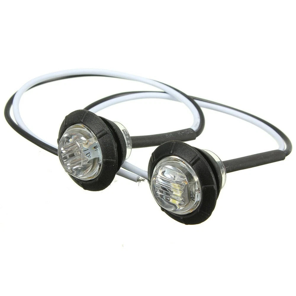 Set of 2 Round Side Marker Lights for Truck Trailer (LED, 3/4")