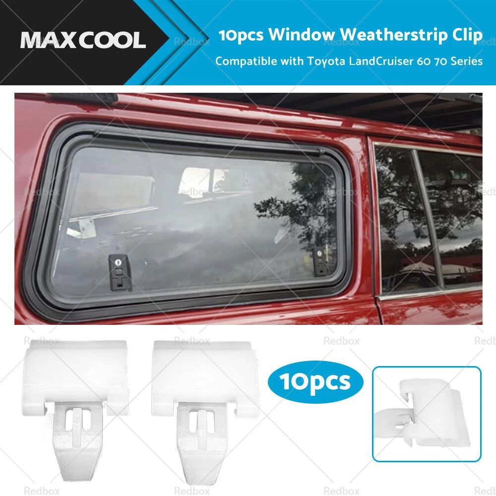 10x Window Weatherstrip Exterior Clip for Toyota LandCruiser (1980–1997)