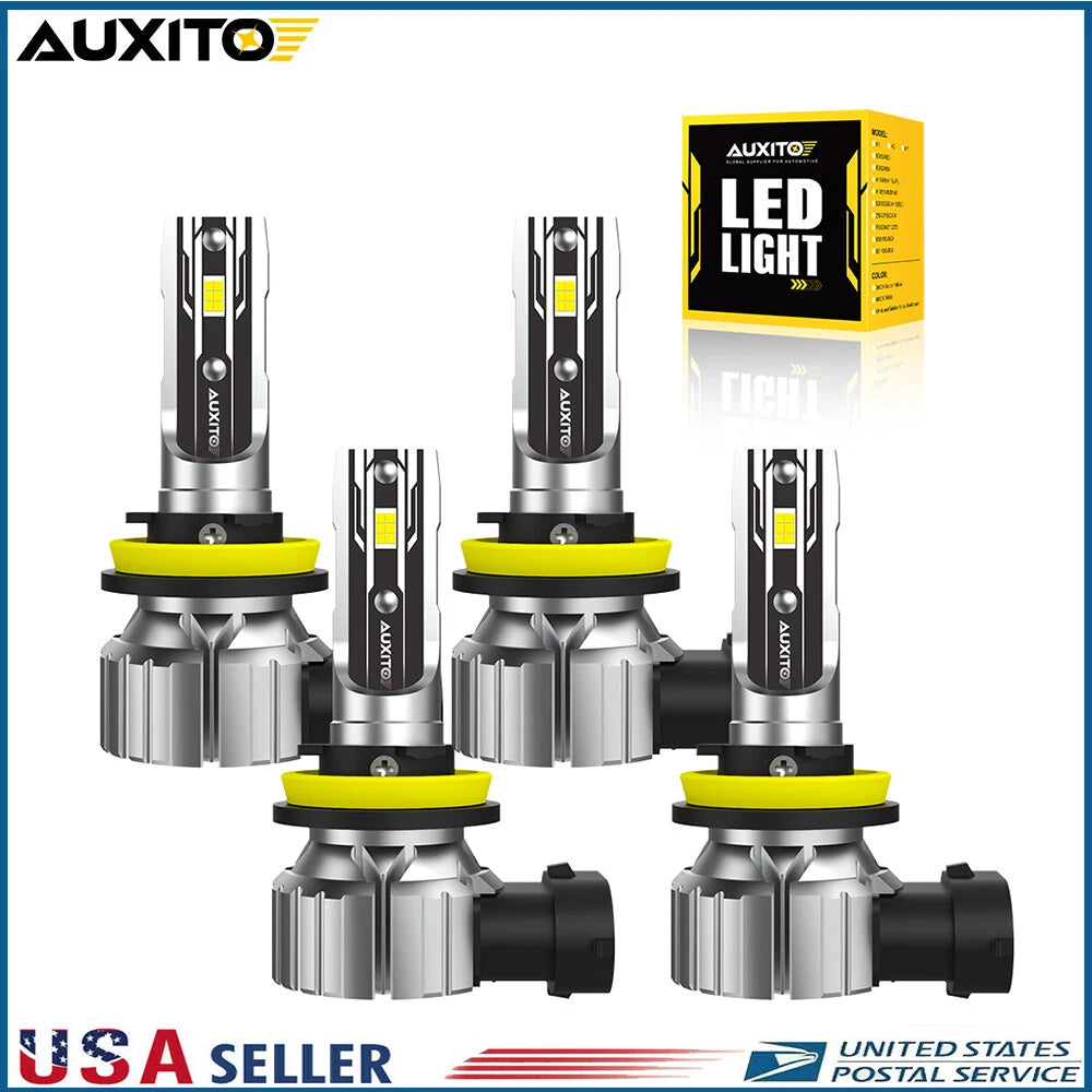 Set of 4 LED Headlight Bulbs for H11 H8 (Compatible with Various Models)