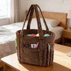 Yarn Tote Bag with Grommet Holes for Crafting and Storage