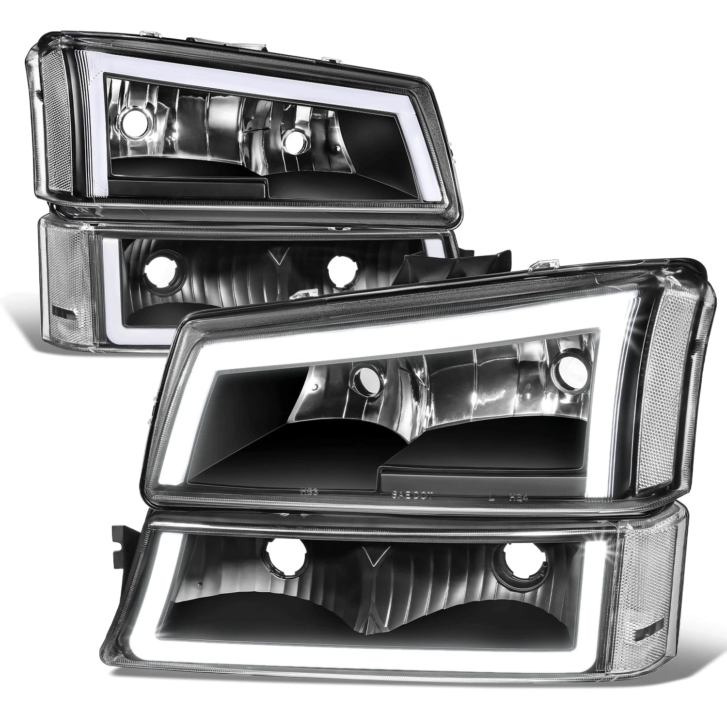 LED DRL Tube Headlight & Bumper Lamp for Silverado 1500 3500 Avalanche (2003–2007)