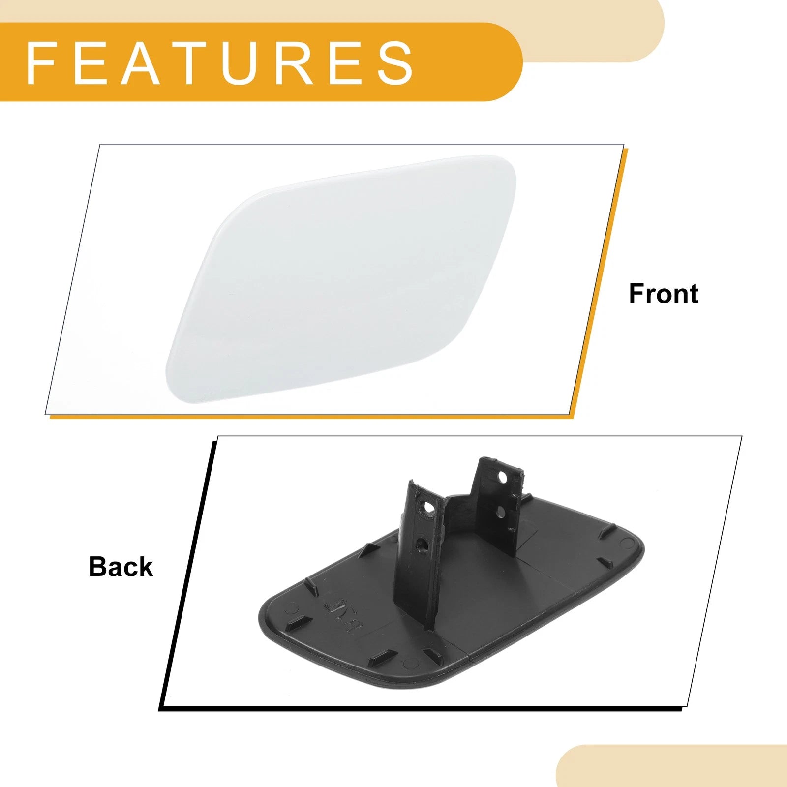 Front Left Washer Nozzle Cover Cap for Audi A4 (2005–2008) 1 Pcs White