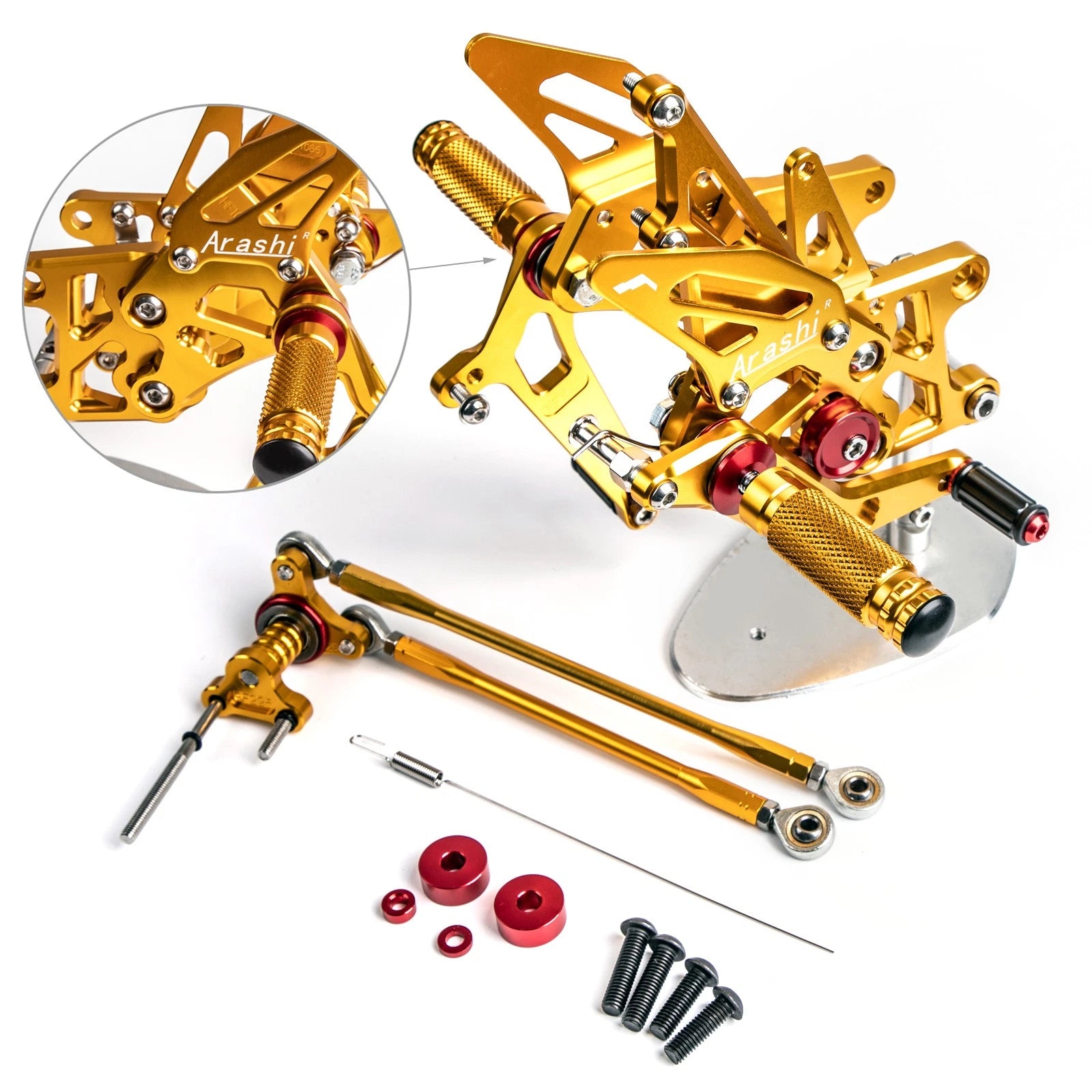 CNC Aluminum Rearsets Footpegs Gold for Honda CBR 600RR (2009–2022)