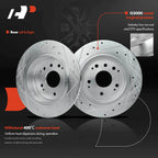 Set of 2 Rear Drilled Brake Rotors with Ceramic Pads for Acura TL (2004–2008)