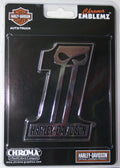 Skull Emblem for Harley Davidson (Willie G, Chrome, 3M Sticker)