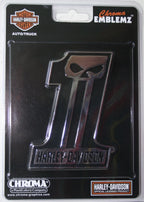 Skull Emblem for Harley Davidson (Willie G, Chrome, 3M Sticker)