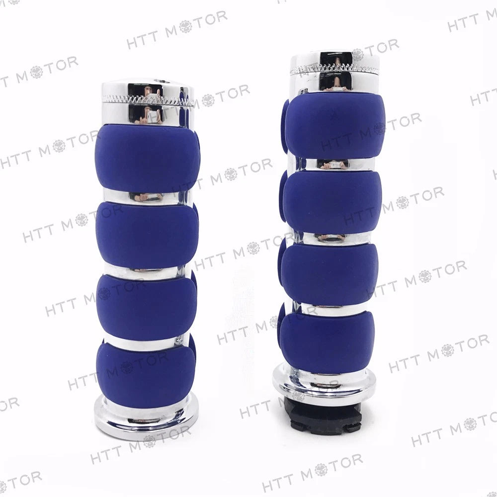 1" Blue Chrome Billet Aluminum Hand Grip for Harley FXDL Dyna Low Rider