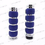 1" Blue Chrome Billet Aluminum Hand Grip for Harley FXDL Dyna Low Rider