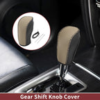 1Pc Gear Shift Knob Cover for Ford Fiesta (2011–2019) Beige Faux Leather