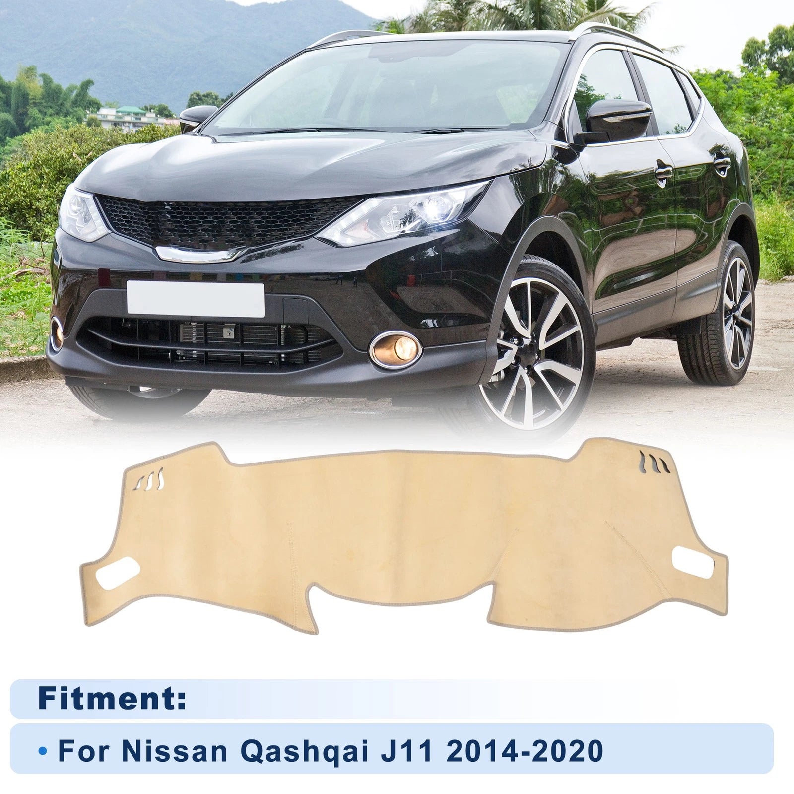 Dash Cover for Nissan Qashqai J11 (2014–2020) Without HUD Flannel Beige