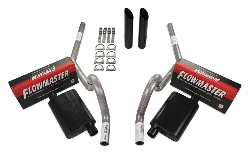2.5" Dual Exhaust Kit for GM A Body (1964–1972) Flowmaster 40 Series Rear Exit Black