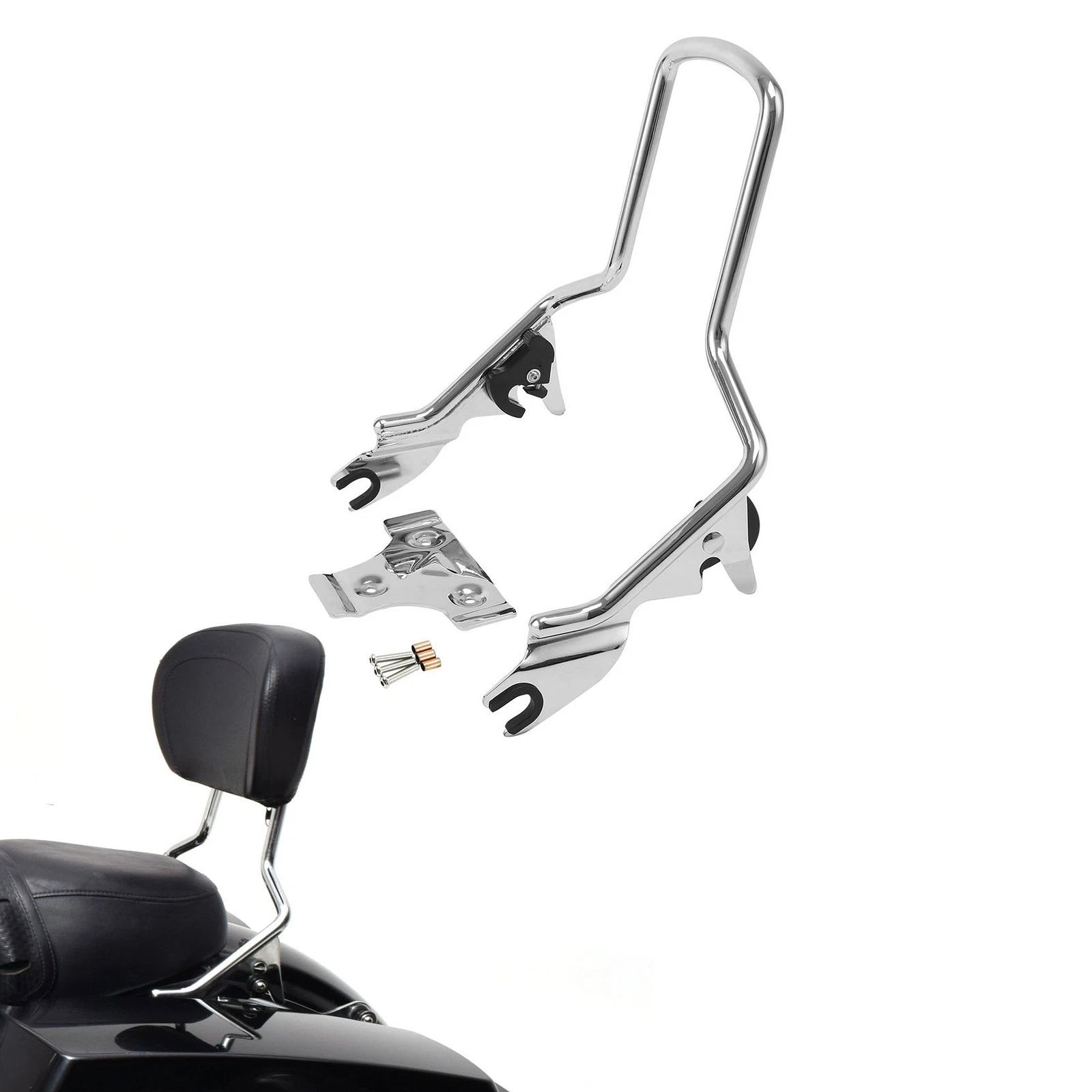 Detachable Sissy Bar for Harley Touring Road Glide (2009–Present) 10" Chrome