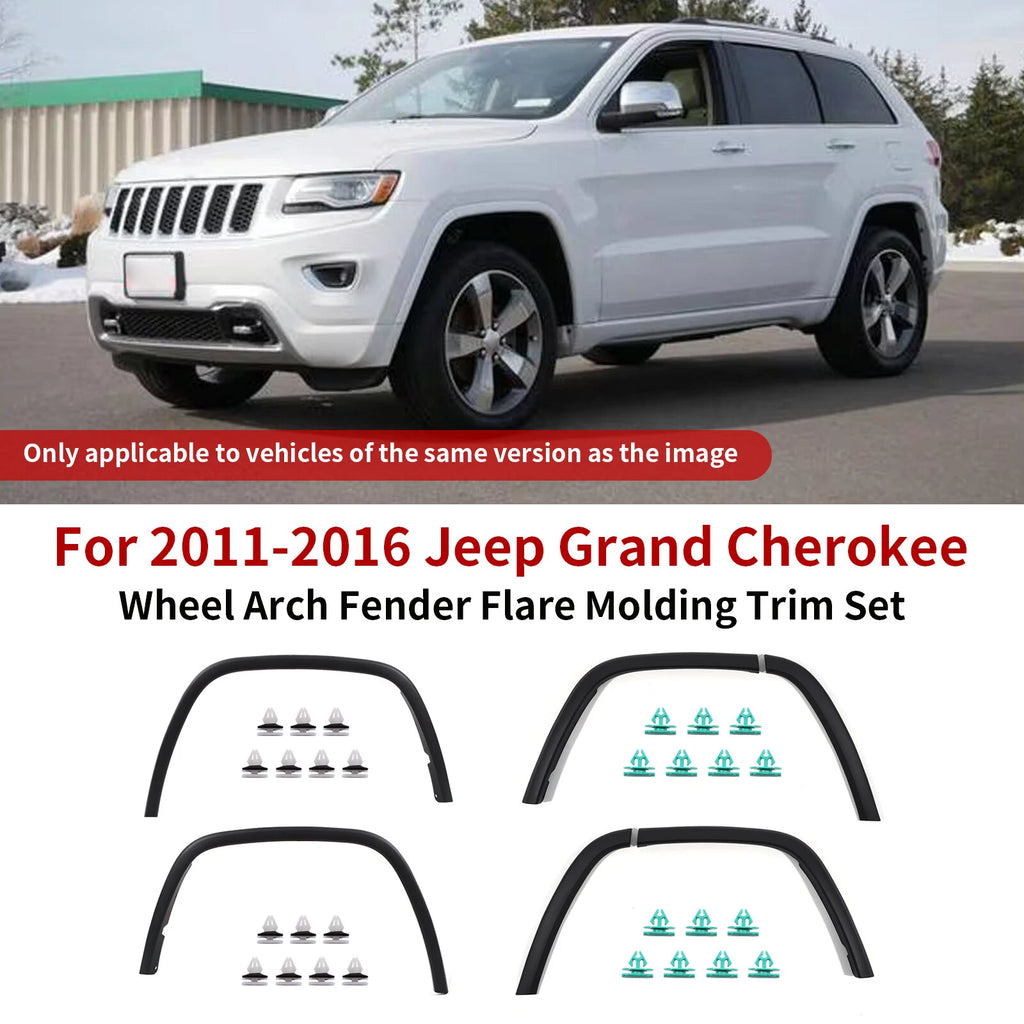Set of 6 Wheel Arch Fender Flare Molding Trim for Jeep Grand Cherokee (2011–2016)