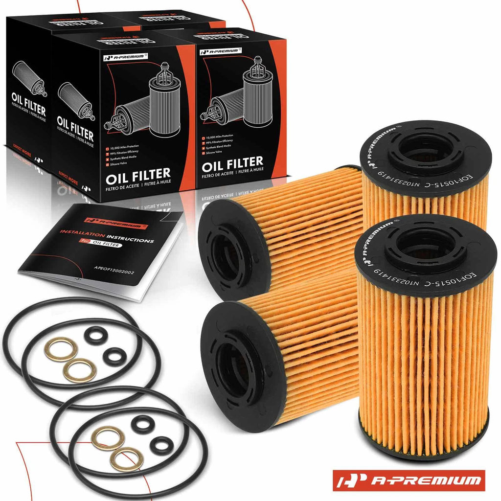 Set of 4 Engine Oil Filters for Hyundai Sonata (2009–2010) Kia Sorento (2008–2009)