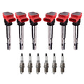 Set of 6 Ignition Coils & Denso U-Groove Spark Plugs for Audi A4 A5 (2009–2016)