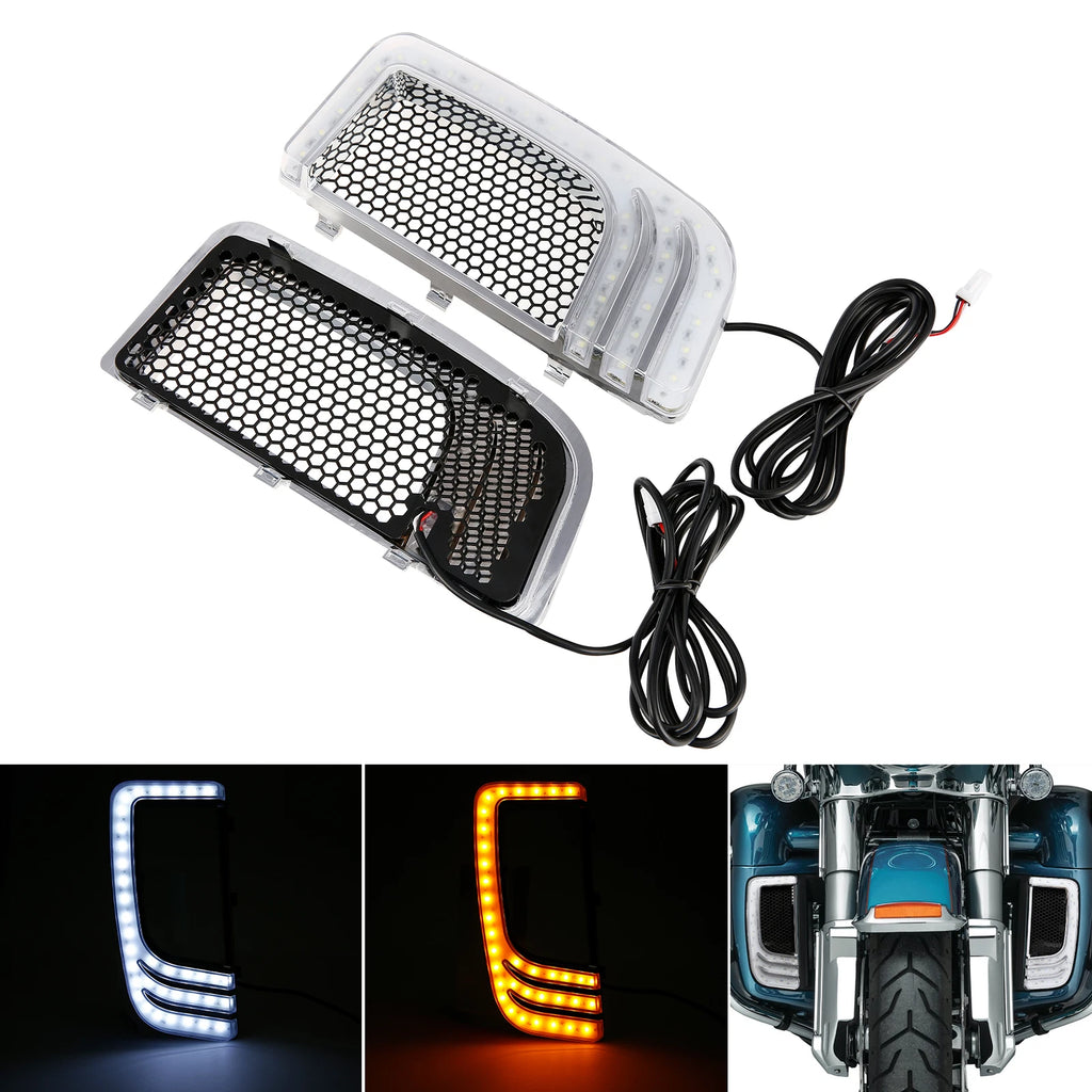 Lower Vented Leg Fairing & Turn Signal Light for Harley Touring (2014–2024)