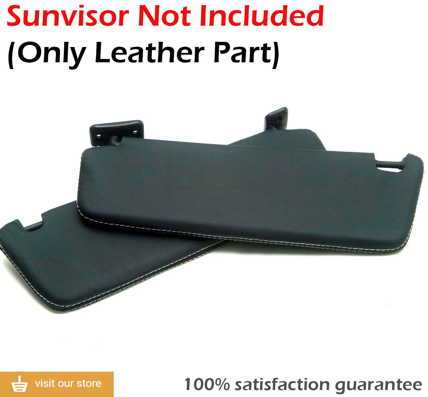 Sunvisor Covers for Chevrolet Camaro (2010–2015) - Leather Synthetic, White Stitch