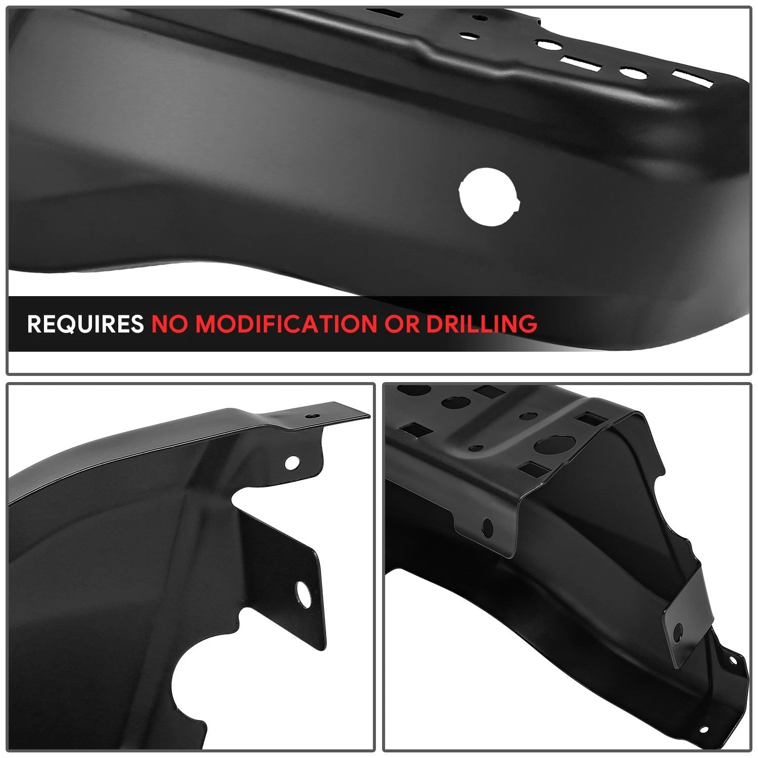 Right Rear Bumper End Caps for Ford Ranger (2019–2023) - Black, Parking Sensor Holes