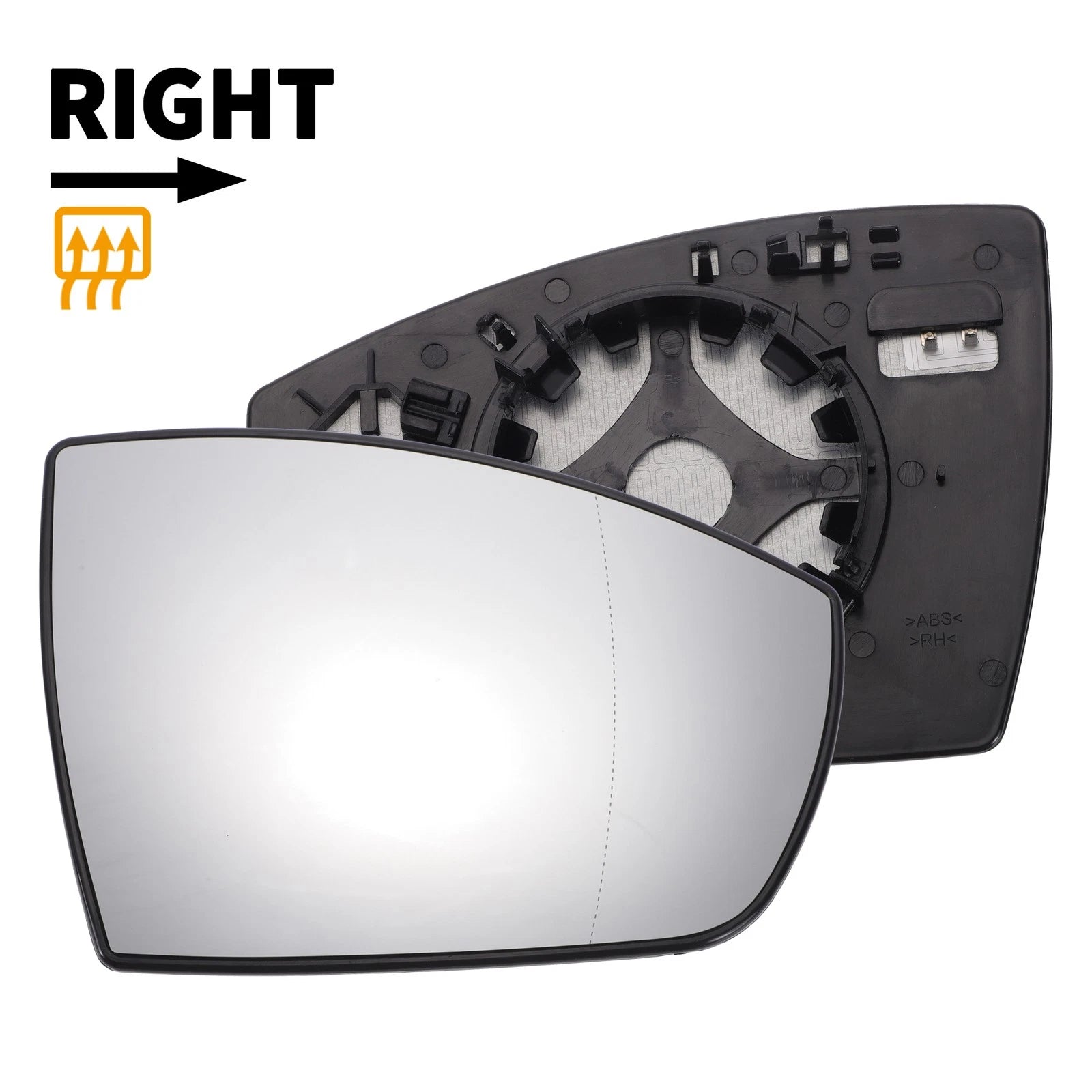 Right Side White Heated Mirror Glass for Ford Galaxy (2006–2015)