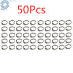 Set of 50 Stainless Steel Clamp Cinch Rings for Tubing