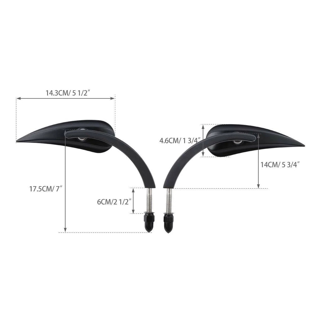 8mm Black Rear-View Mirrors for Harley Heritage Softail Classic Dyna