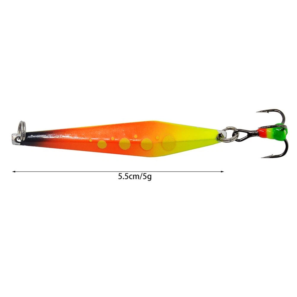 Set of 5 Ice Fishing Spoons 5cm 5g for Russian Sea Bass (Winter Fishing)