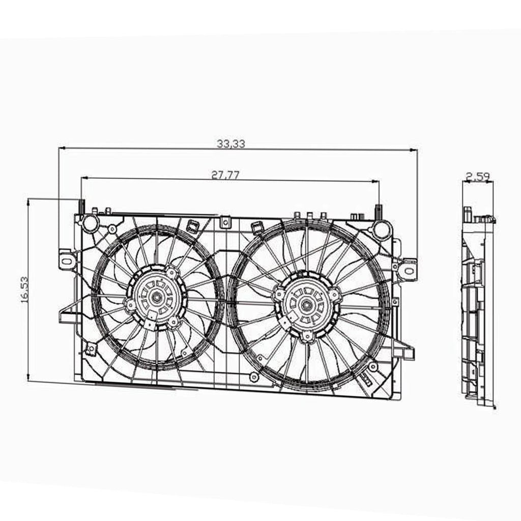 Dual Fan Assembly Replacement For 2008-2009 Buick Allure (Canada)