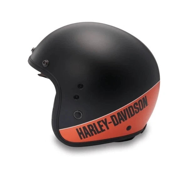 Sun Shield Helmet for Harley-Davidson Victory X14 (3/4, XS, Orange Black Matte)