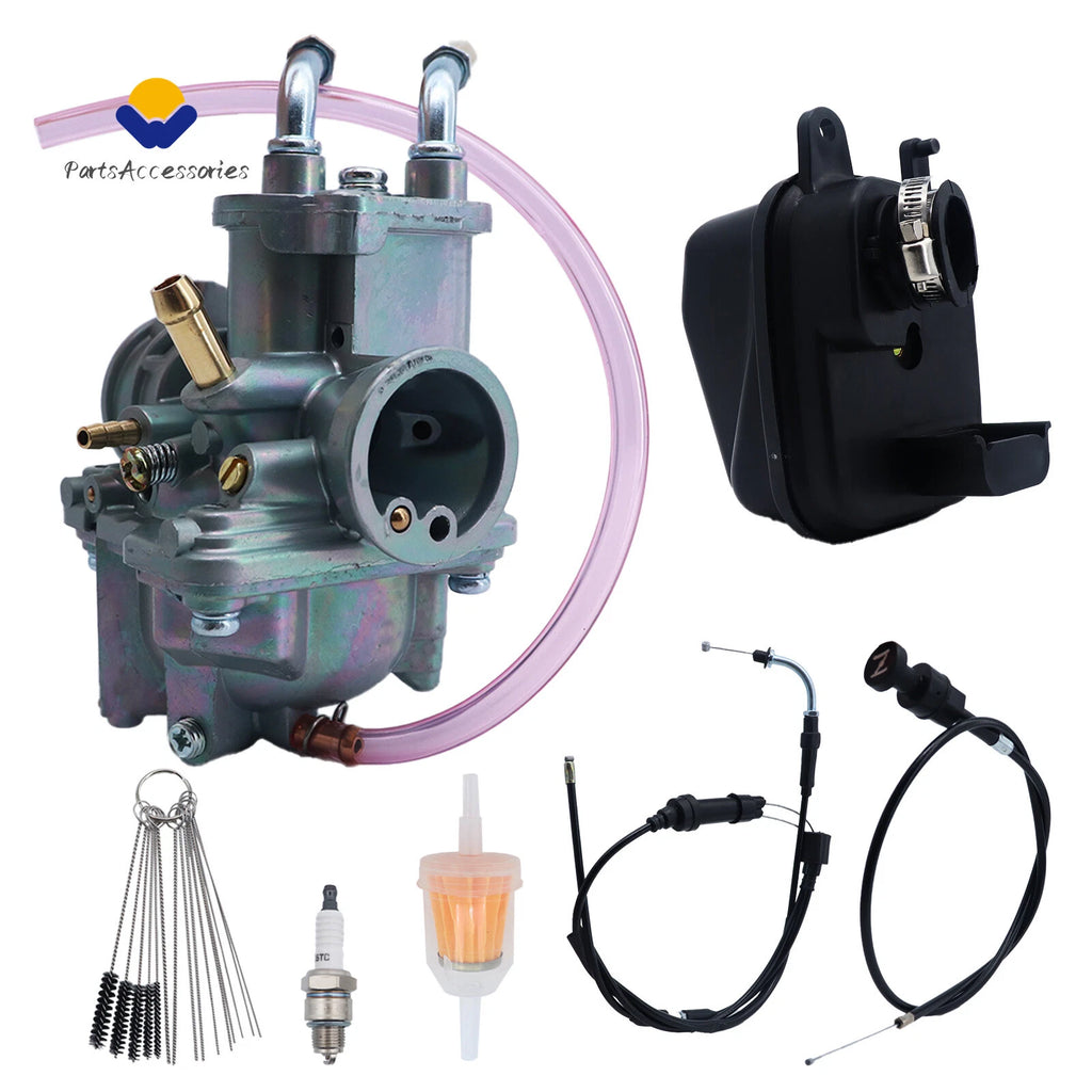 Carburetor Air Filter Box & Throttle & Choke Cable for Yamaha PEEWEE PY50 PW50