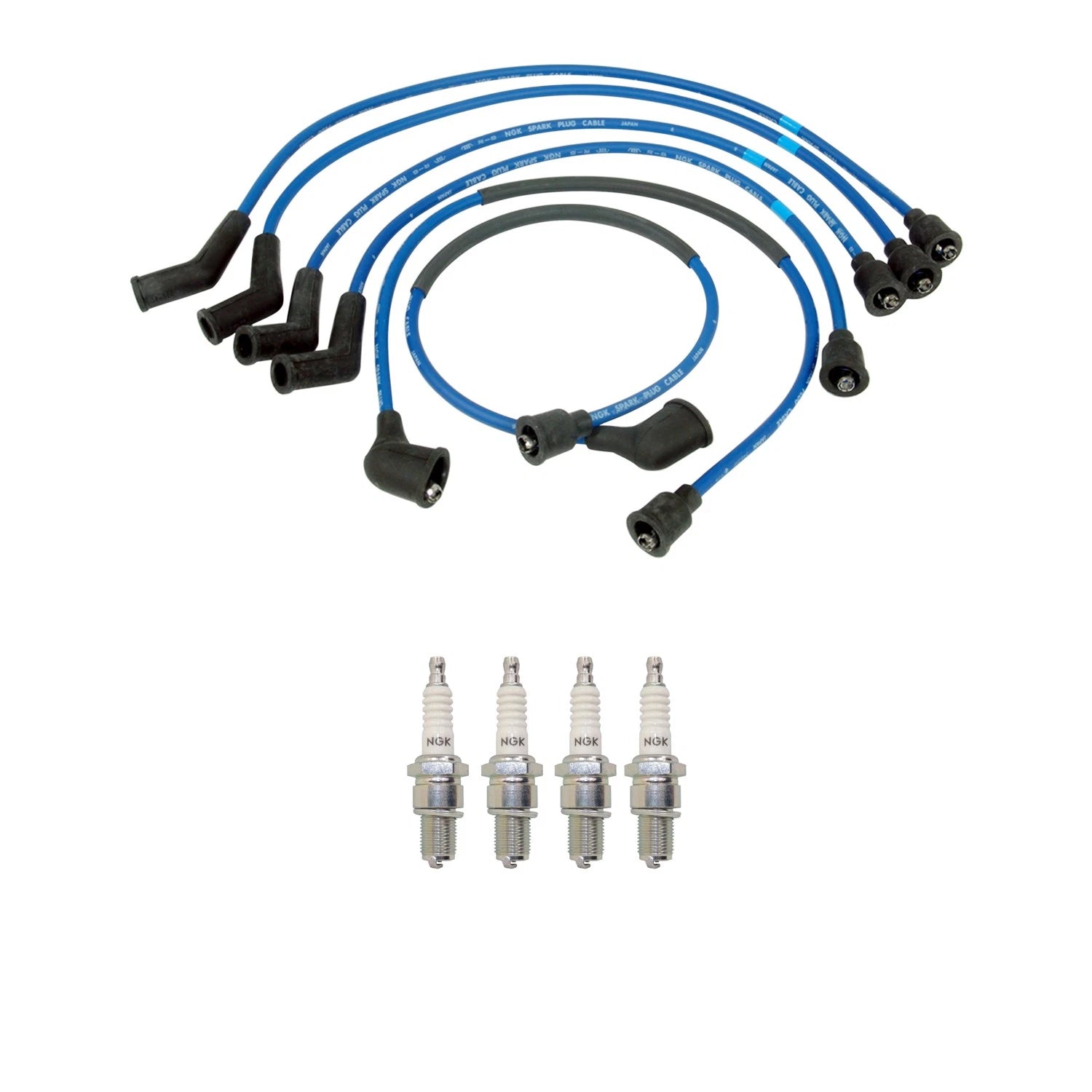 NGK 7mm Wire Set 4 Spark Plugs for Mazda RX-7 (1978–1985)