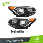 Pair of Black Housing Halogen Headlights for Kia Soul (2014–2019)