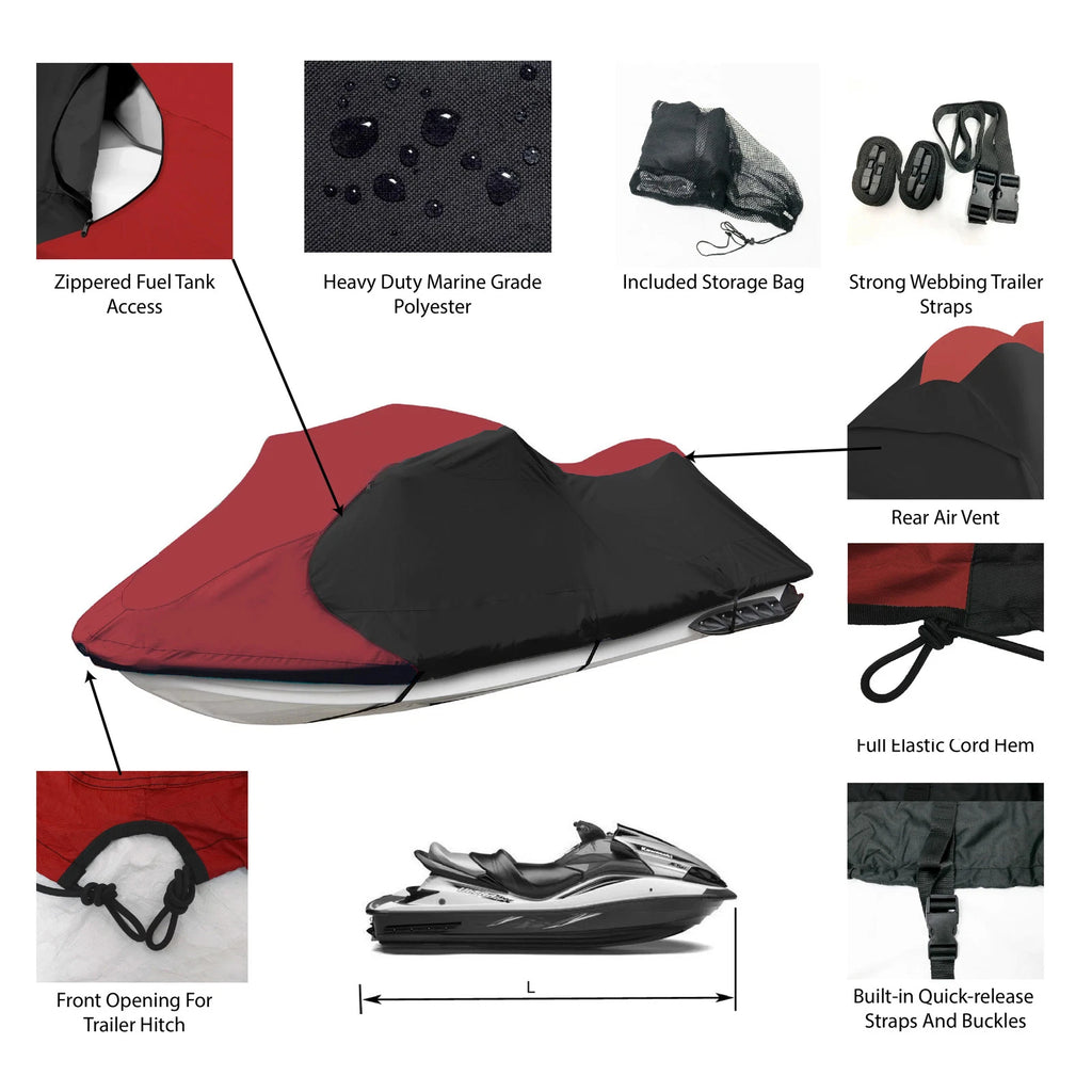PWC Cover for Sea Doo Jet Ski XP DI (2004–2005) Maroon/Black
