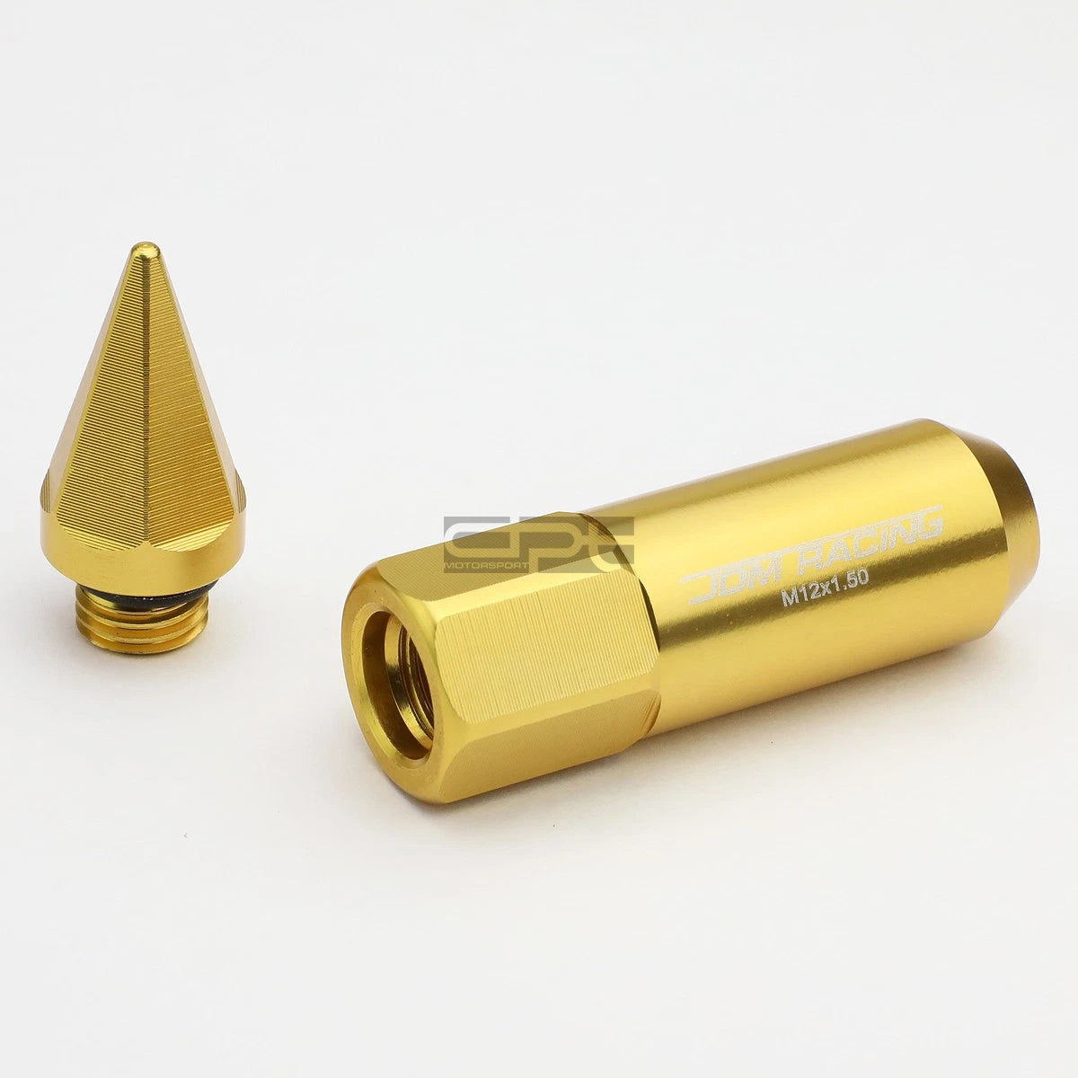 20x M12x1.5 90mm Tall Gold Aluminum Spiked Cap Lug Nuts + Adapter