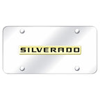 Gold Name on Chrome License Plate - Officially Licensed for Chevrolet Silverado