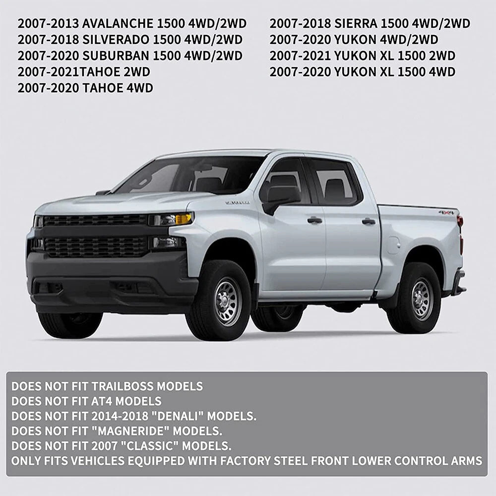 Set of 4 Leveling Lift Blocks for Chevy Silverado Sierra 1500 (2007–2023)