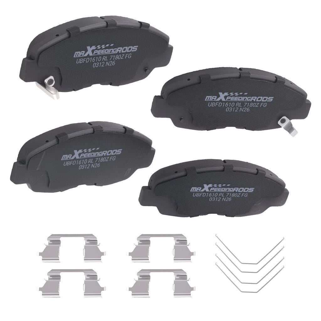 Set of 4 Front Ceramic Brake Pads for Honda Civic (2012–2015) w/Hardware