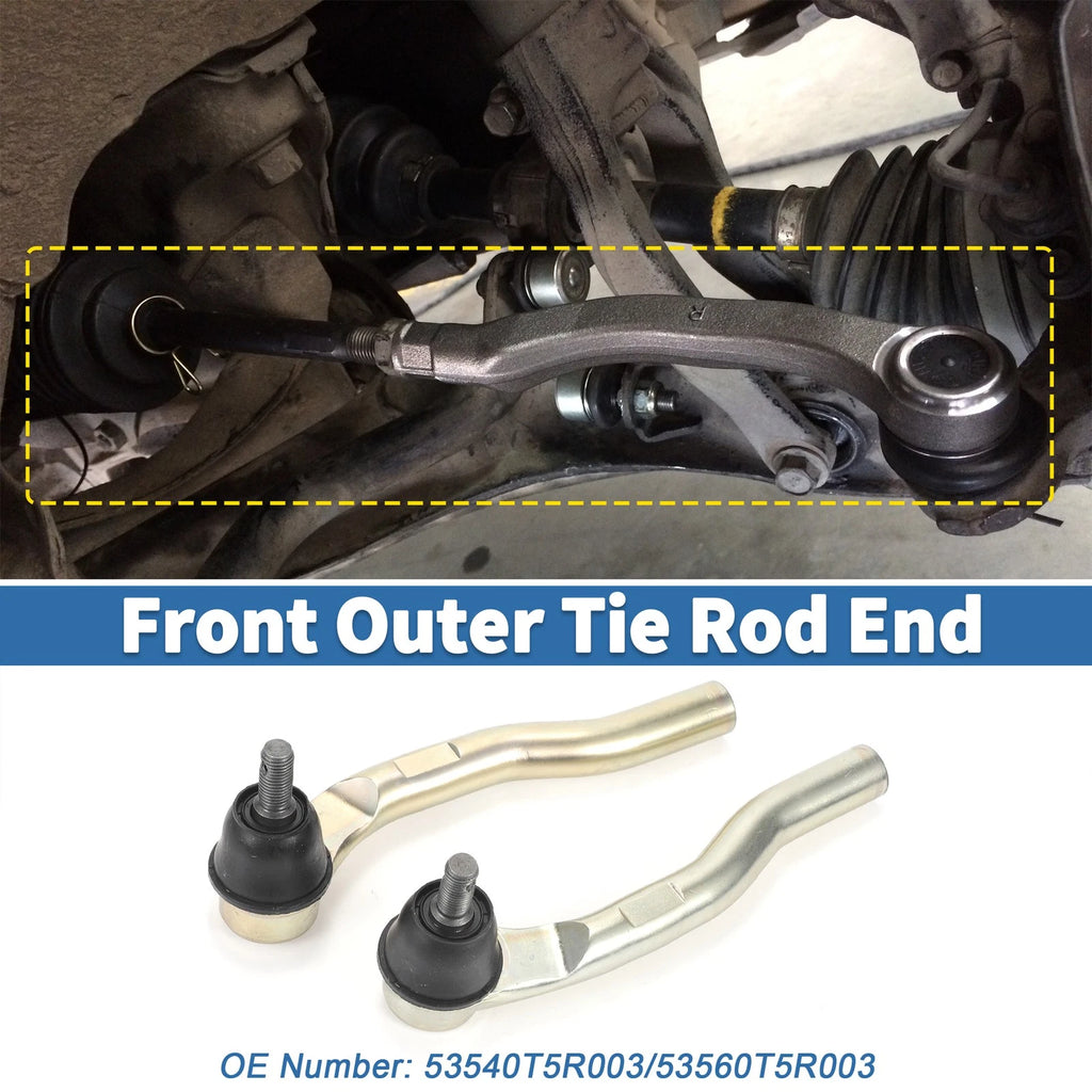 2X Front Outer Tie Rod Ends for Honda Fit (2015–2020) No. 53540T5R003