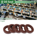 Set of 5 Oil Seal Rotary Shaft Seal FKM Rubber 22x35x8mm