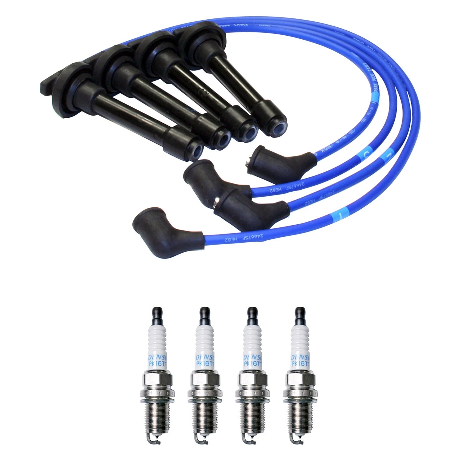 NGK 7mm Wire Set & Denso Platinum Spark Plug Kit for CR-V Integra (1996–2001)