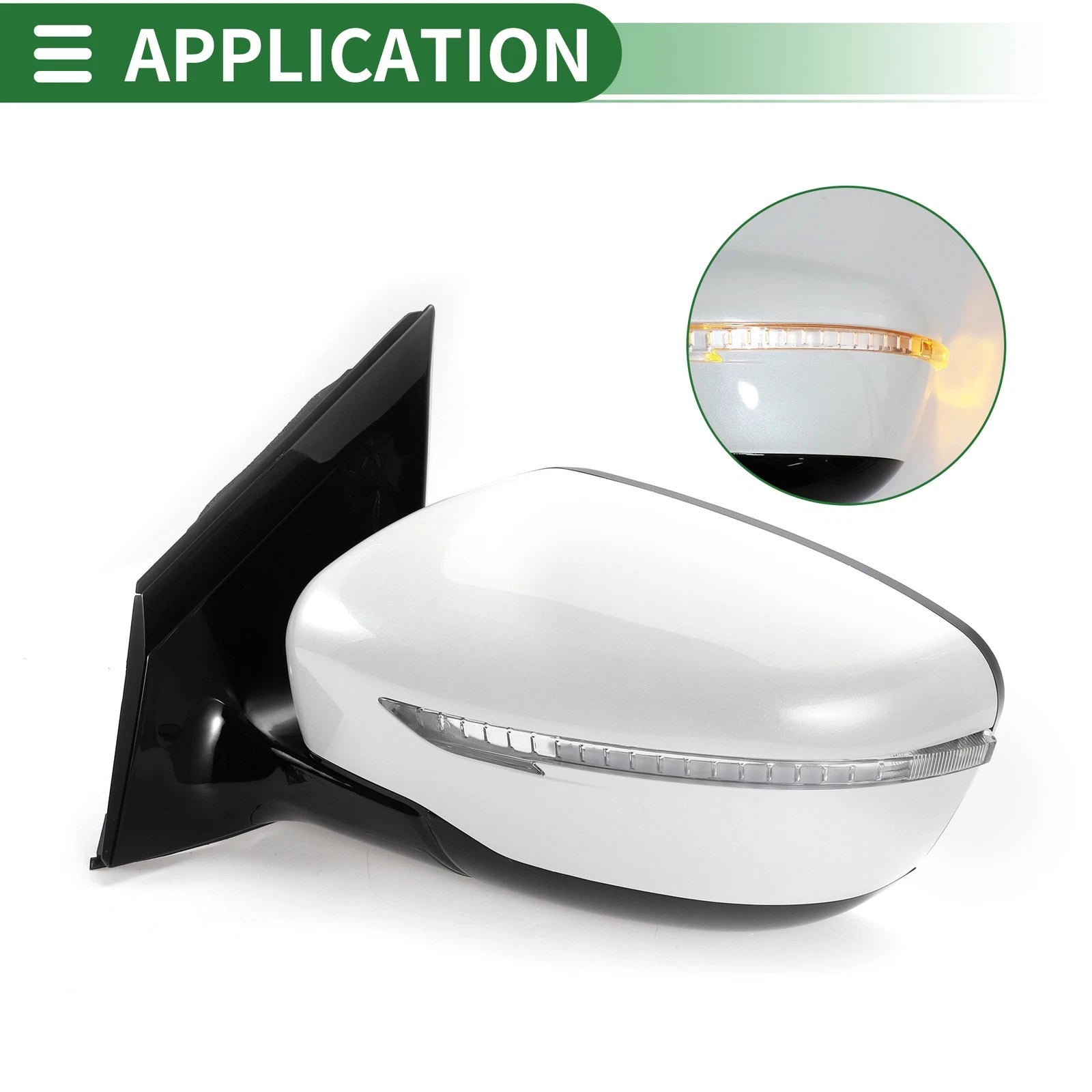Left Side Door Mirror for Nissan Murano (2015–2020) Manual Folding White