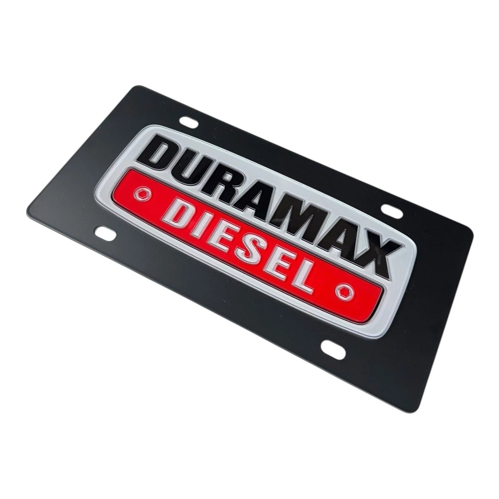 3D Premium Licensed Emblem Logo Black License Plate for Chevy Duramax (2017–2024)