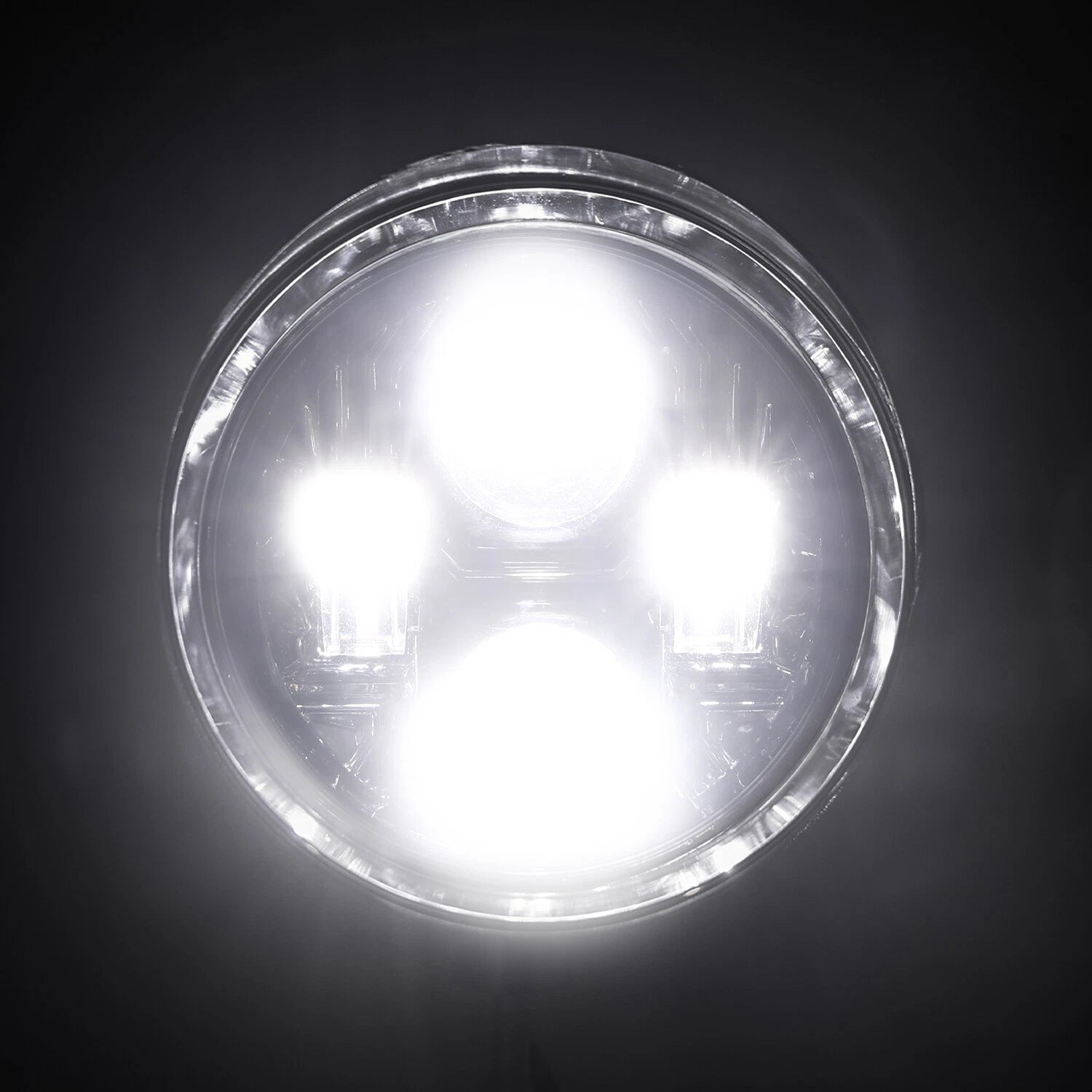 Set of 2 Chrome LED Headlights for Harley Sportster Dyna Iron 883 (2004–2023)