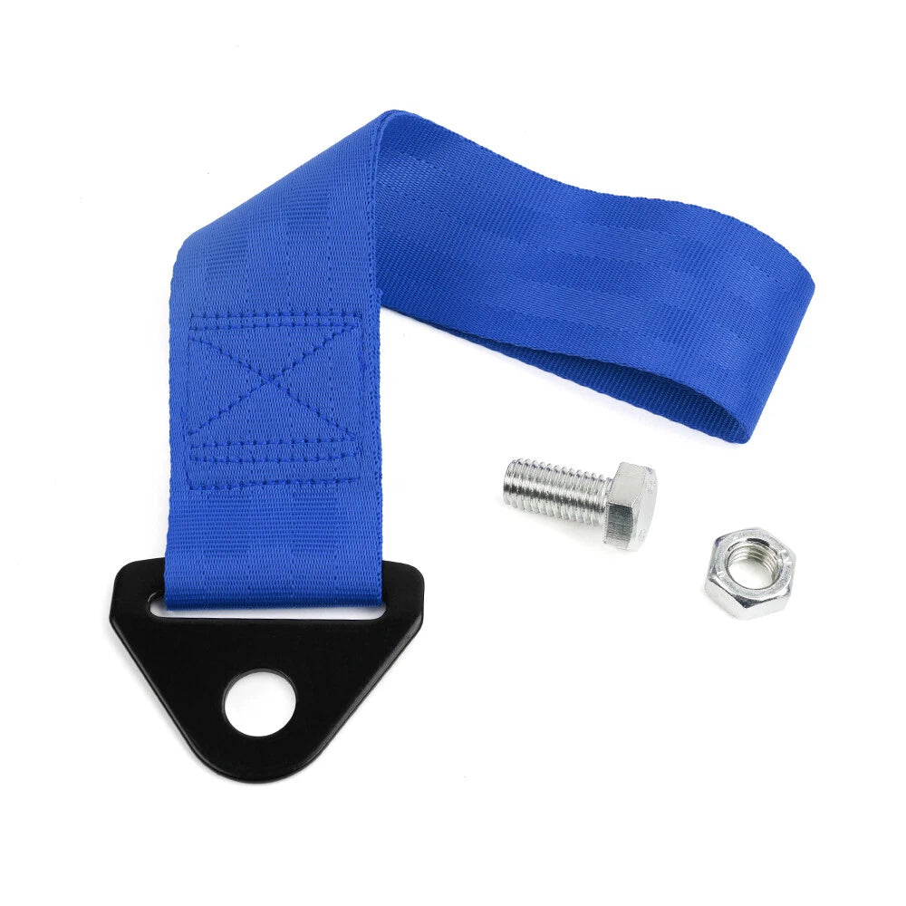 Set of 2 Racing Tow Straps for Front Rear Bumper Towing