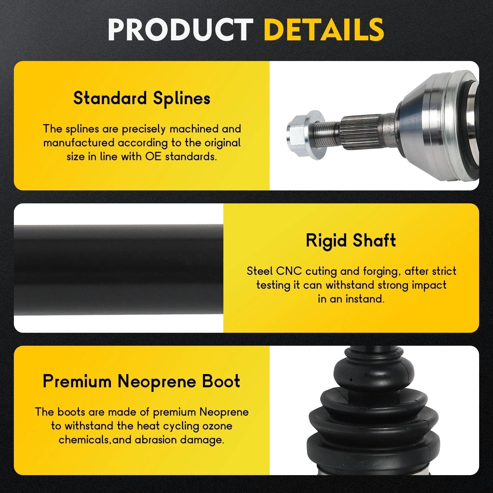 CV Axle Shaft Assembly for Cadillac CTS (2008–2014) Rear Right