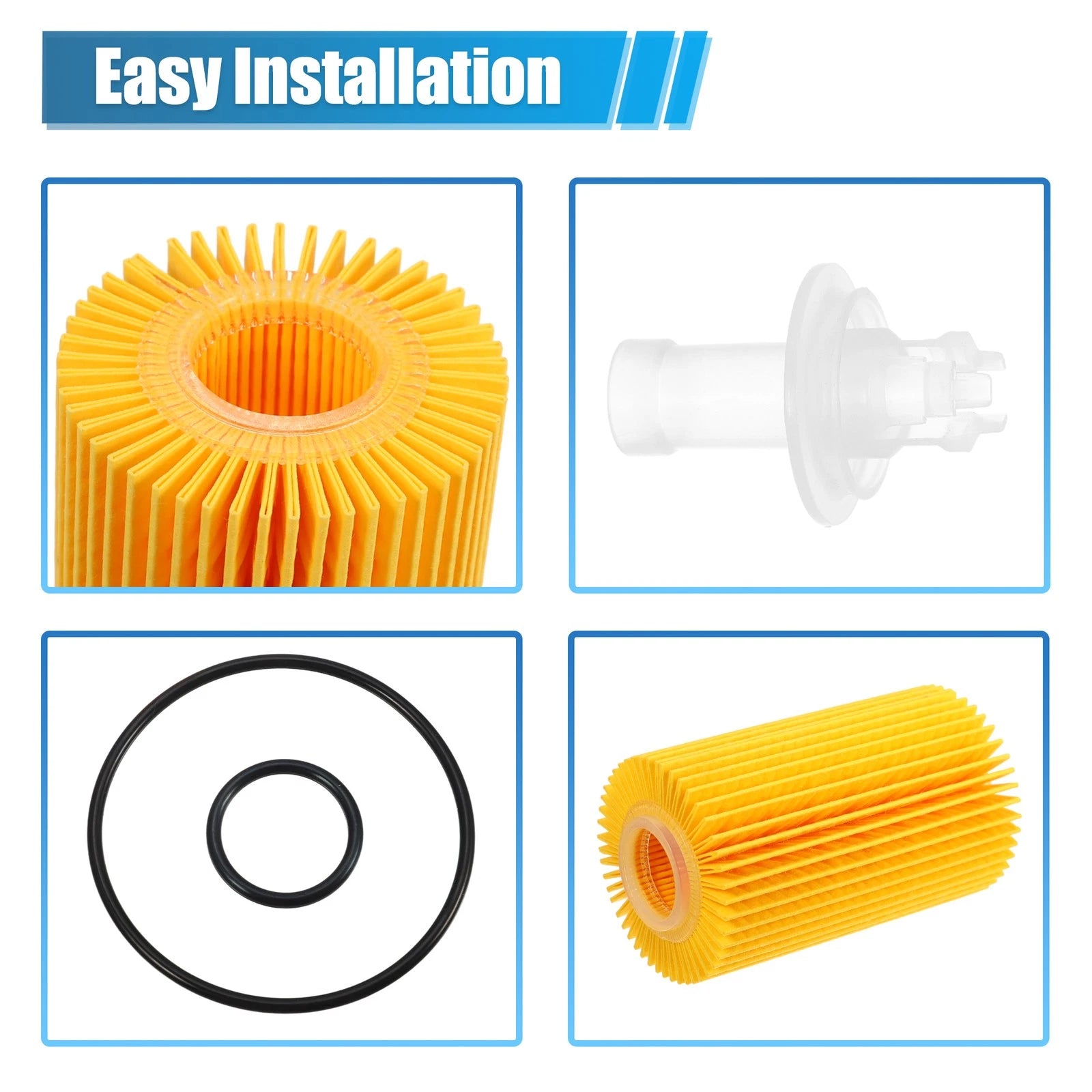 Set of 2 Engine Oil Filters 04152-38020 04152-51010 04152-YZZA4 for Toyota Sequoia (2001–2022)