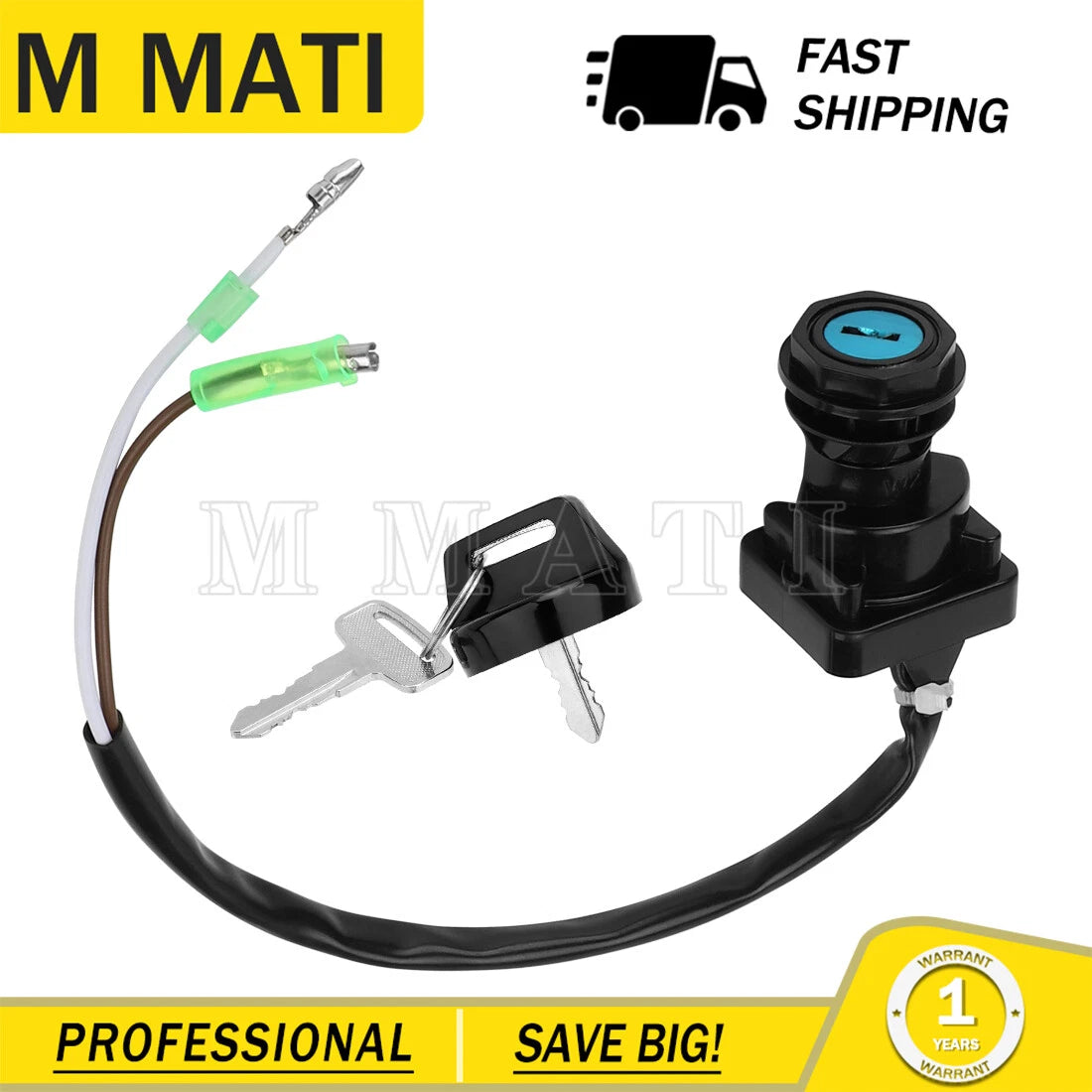 Motorcycle Ignition Key Switch for Kawasaki Bayou 300 400 (27005-1132, 27005-1159)
