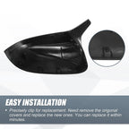 Pair Rearview Mirror Cover Caps for BMW X3 X4 X5 X6 (2011–2023) Black Carbon Fiber