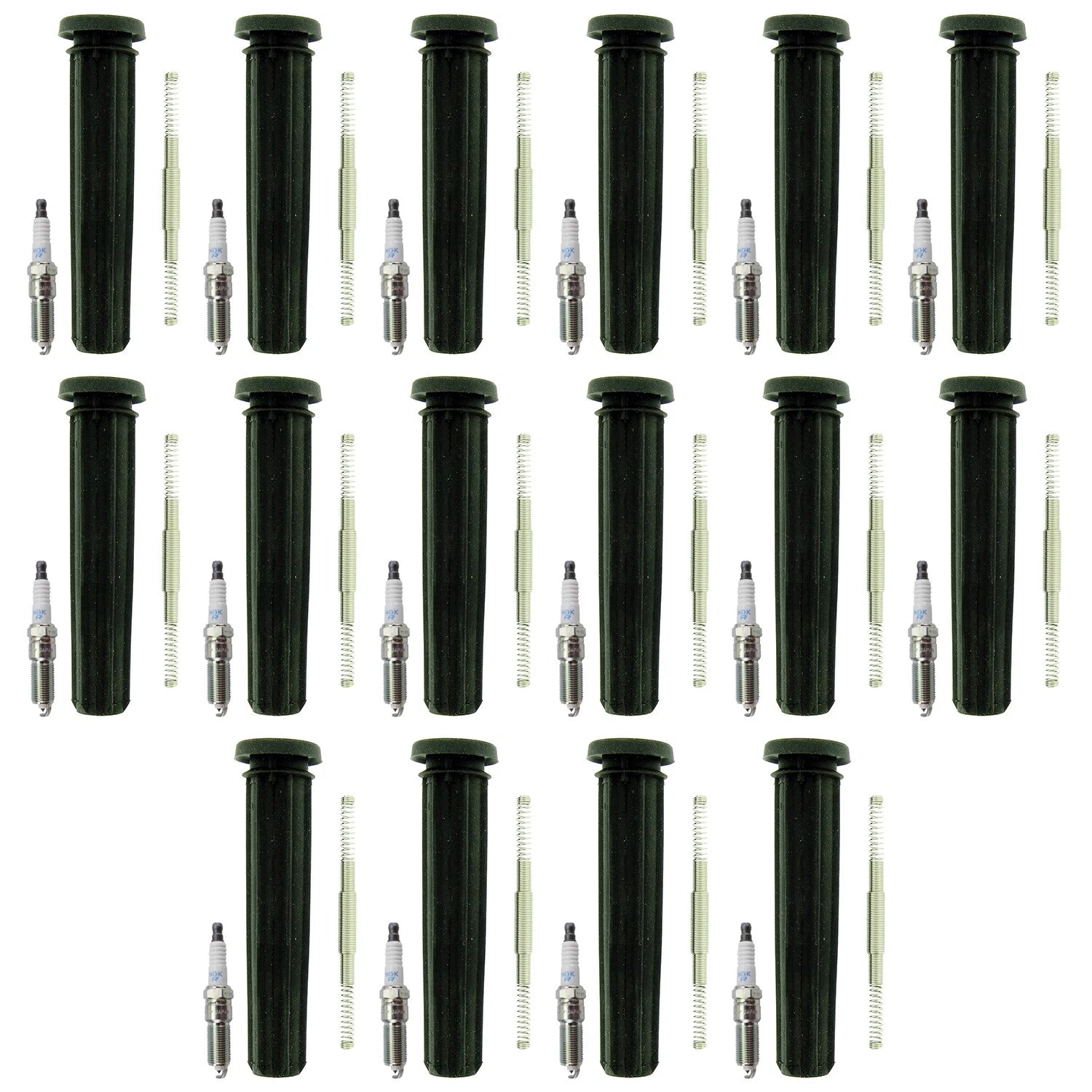 Set of 16 NGK Laser Platinum Spark Plugs & Coil Boots for Dodge Charger Magnum (2006–2008)